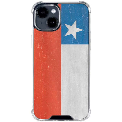 Chile Flag Distressed iPhone 15 Clear Case